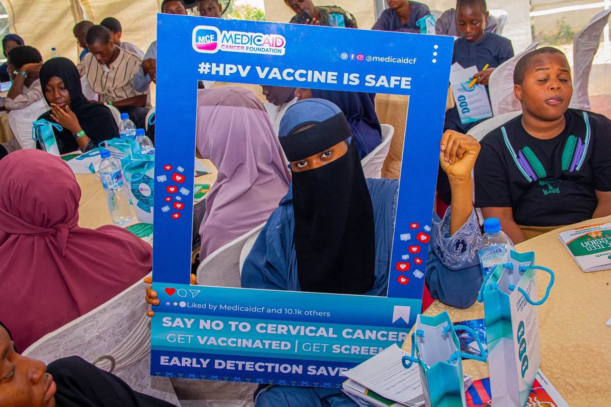 DrZSB's tweet photo. As part of our #CervicalCancerElimination day of action activities, I engaged a teen session at the @1ummahng convention in Abuja. 

They had a lot of misconceptions about #HPV vaccine which we tried to dispel. Clearly, more awareness is needed amongst parents, teachers and other stakeholders- who have played a significant role in their misinformation. #CCEI #Tealtalk