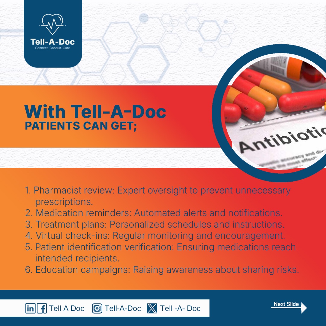 Tell_A_Doc's tweet photo. Don't misuse antibiotics ‼️‼️‼️‼️
📍Use antibiotics only when prescribed by a doctor
Excess usage can lead to resistance ✍️
Follow through to see what Tell-A-Doc has for you 👇
Happy New Week
#AntibioticResistance #Awareness #healthytips #healthcare #MEDICAL #telladoc https://t.co/86IqPcDUN6