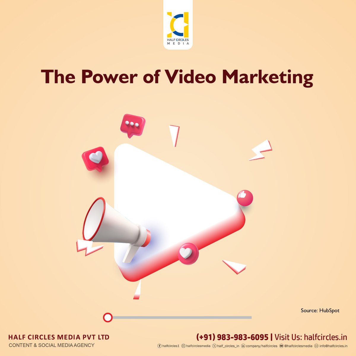 Half_Circles_IN's tweet photo. Boost your online presence with our innovative and compelling video marketing strategies.
.
.
.
Reach us at 9839836095 or info@halfcircles.in
#halfcirclemedia #contentmarketingagency #videomarketing #marketing #marketingdigital #socialmediamarketingagency #reachus https://t.co/nitSeDdcpL