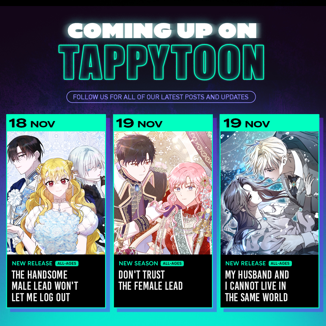 Tappy_toon's tweet photo. We've prepared a feast of comics to wrap up November! 🍽️

Attention #Romance and #BL fans! Look out for additional episodes of your favorite comics in the coming weeks. Get ready to dig in on Tappytoon! 😋

#Tappytoon #NewRelease https://t.co/KE7Ws28RW4