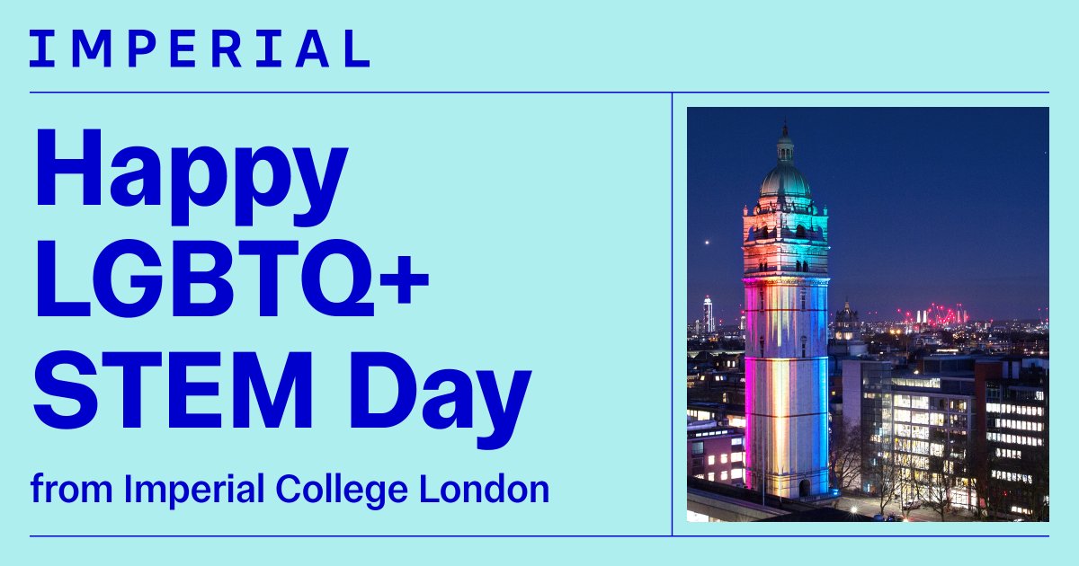 Happy LGBTQ+ STEM Day to #OurImperial community 🌈

Today, we recognize and honor the invaluable contributions of LGBTQ+ individuals in STEM fields. 

Thank you for driving innovation, courage, and inclusion in research and discovery. Here’s to diversity and progress in STEM👩‍🔬👨‍🔬