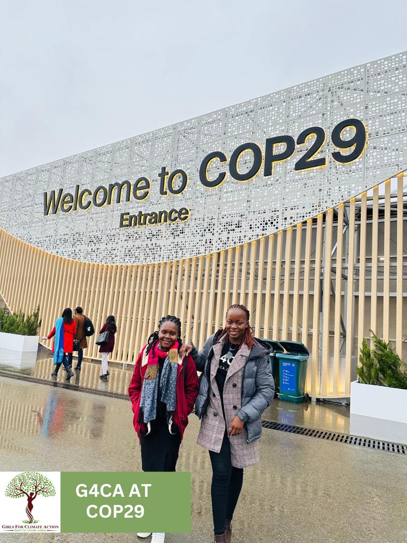 G4ClimateAction's tweet photo. We’re excited to be at @COP29_AZ 
During our time here, we’ll be advocating for the voices of young women &amp; girls by pushing the demands in our #EcoManifesto Their full representation in climate planning is essential as well as  eco-friendly solutions for a sustainable future. https://t.co/OEwTYX04mx