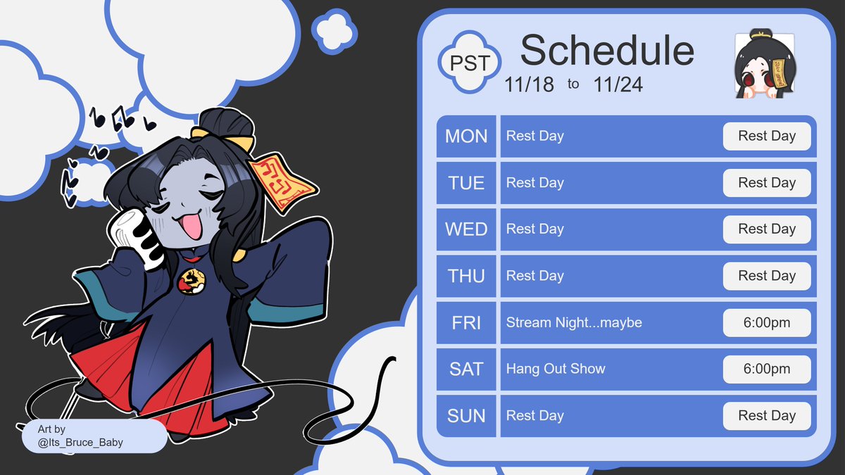 Lazy_Junn's tweet photo. Sorry for the cancellation of last week's Hang Out Show, but this week we are back~ we'll have the cat that beat Elden Ring with her face @YarnyLand ! I'll see you all there :3

#Junday https://t.co/Qi4eZEnILR