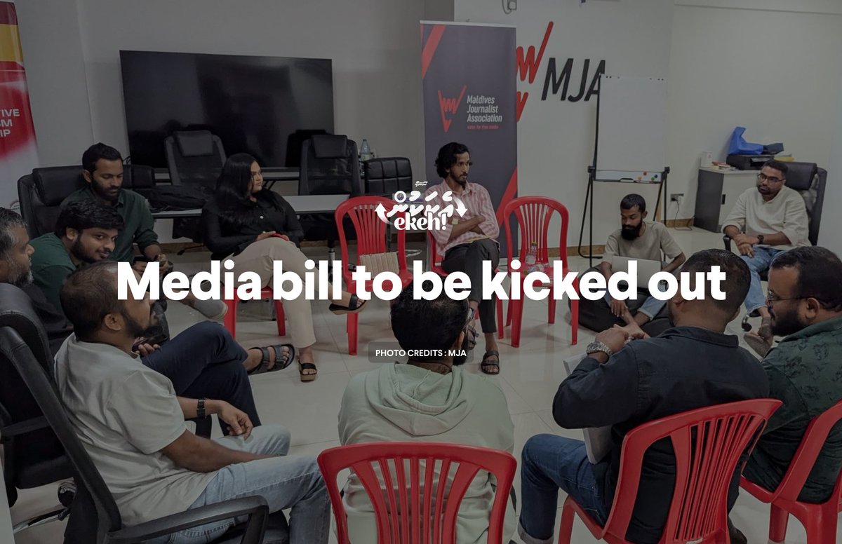 sosalmv's tweet photo. Last night, President Dr. Mohamed Muizzu vowed his party’s majority in parliament would not vote to accept the proposed legislation to control the media in the country. The proposed bill was handed into parliament by Thulhaadhoo MP Abdul Hannan Abubakuru, an Independent. The Maldives Journalists Association has been strongly lobbying with the government and other relevant parties against this bill in the last few days.