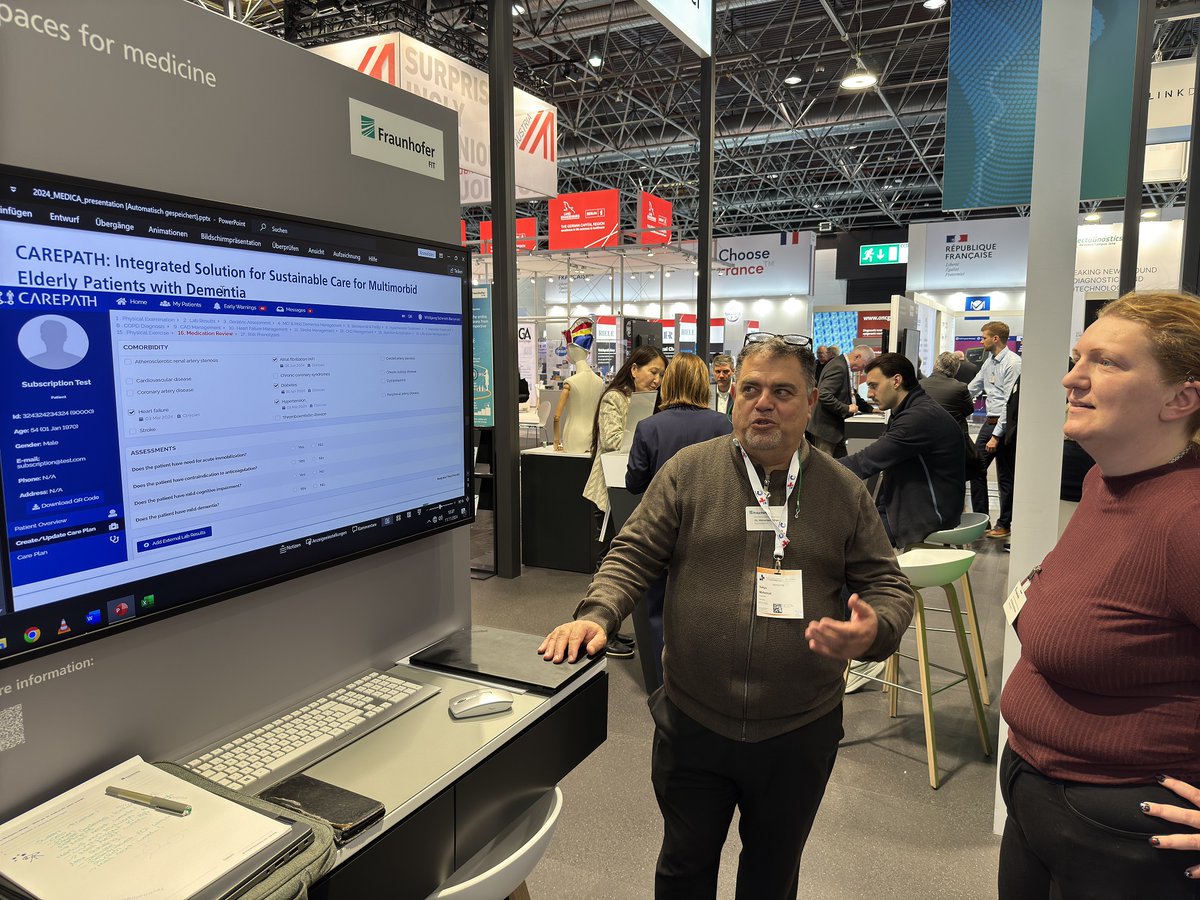 CAREPATH2021's tweet photo. Fraunhofer presented CAREPATH on MEDICA 2024 in Düsseldorf 11.11.2024 - 14.11.2024 (MEDICA Messe - Alle Trends der Medizintechnikbranche). https://t.co/0eovsz5i51
