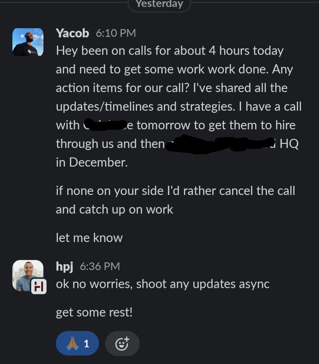 YacobBerhane's tweet photo. This is how simple supporting founder wellbeing can be sometimes. Shout to our partners @hpierrejacques @HarlemCapital #backtobuilding https://t.co/A2ym5DVhJb