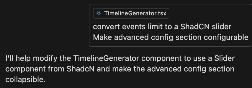 YuviGold's tweet photo. LLMs are so good. I typed 'configurable' by mistake, but meant 'collapsible'
and @cursor_ai still got it 🥹 https://t.co/Nul3NjJP8K