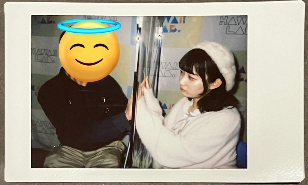 昨日のメンチ切りチェキ(見つめ合い+手合わせ)のお結衣さんの表情、既
