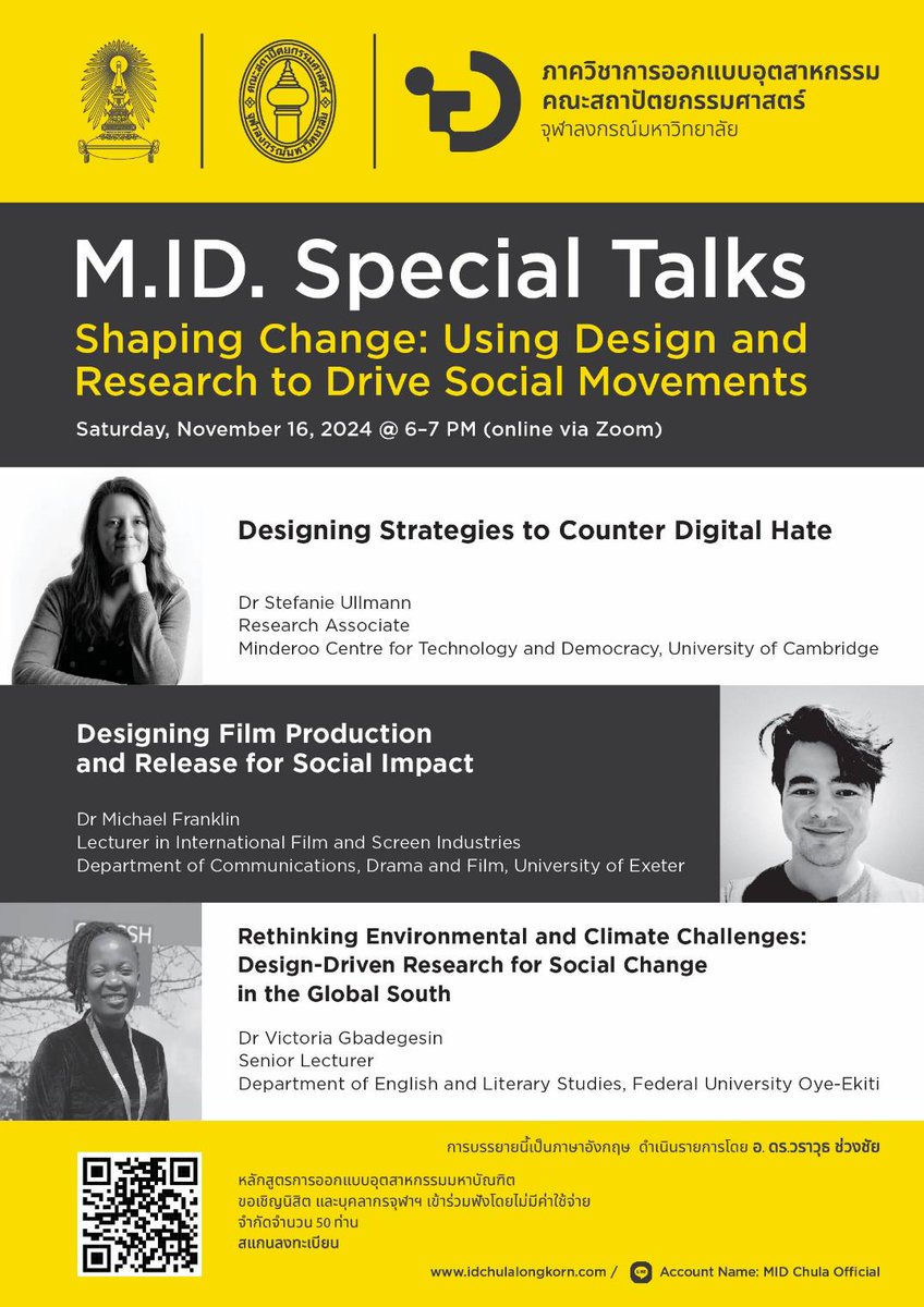 Michael C B Franklin 💙 (@m_c_b_franklin) on Twitter photo Huge thanks to <a href="/princebyrd/">B7RD</a> <a href="/ChulalongkornU/">Chulalongkorn U.</a> for the wonderful event. Brilliant to learn from Dr Ullmann & Dr Gbadegesin, inc about humour in countering hate speech; & development of eco-cinema. Another great thing to come from time at <a href="/CRASSHlive/">CRASSH, Cambridge</a>. Huge thanks to <a href="/princebyrd/">B7RD</a> <a href="/ChulalongkornU/">Chulalongkorn U.</a> for the wonderful event. Brilliant to learn from Dr Ullmann & Dr Gbadegesin, inc about humour in countering hate speech; & development of eco-cinema. Another great thing to come from time at <a href="/CRASSHlive/">CRASSH, Cambridge</a>.