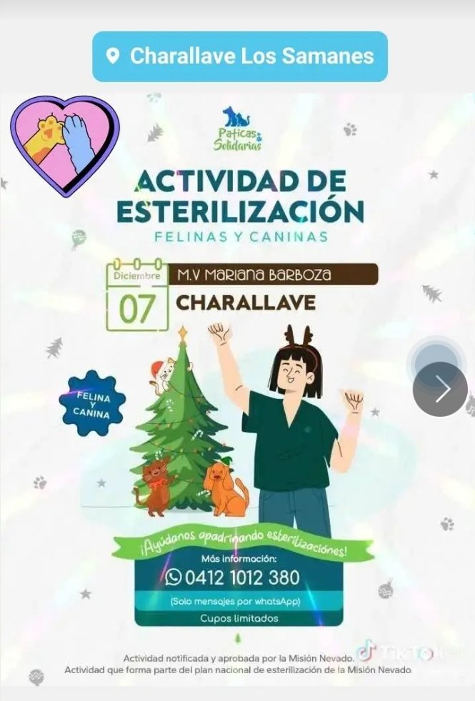 📢 Atención Charallave!

😺Jornada de esterilización felina y canina🐶

👉Para mayor información escribe un WhatsApp al 📱0412-1012 380