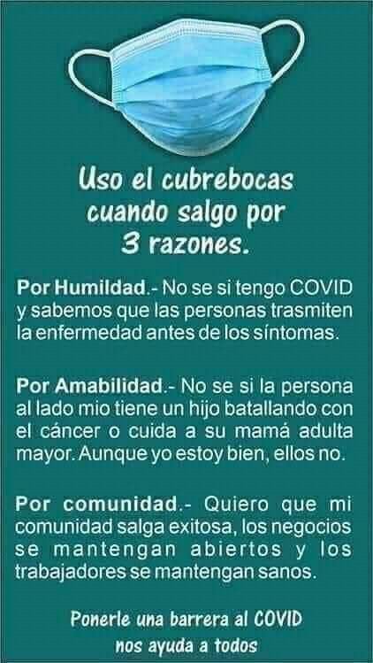 #TipsDePrevencion a la #COVID19."La clave en la lucha contra el coronavirus es la prevención" 3 razones para el uso del nasobuco, mascarilla, tapaboca o barbijo. "Cuidándonos, cuidamos a los demás" #HéroesDeLaSalud #CubaVive #CubaCoopera <a href="/CDIBrisasTurumo/">CDI Brisas de Turumo estado Miranda🇻🇪🤝🇨🇺</a> <a href="/CDILaA/">CDI La A estado Miranda</a> <a href="/Araguaney_SRI/">SRI Araguaney estado Miranda</a>