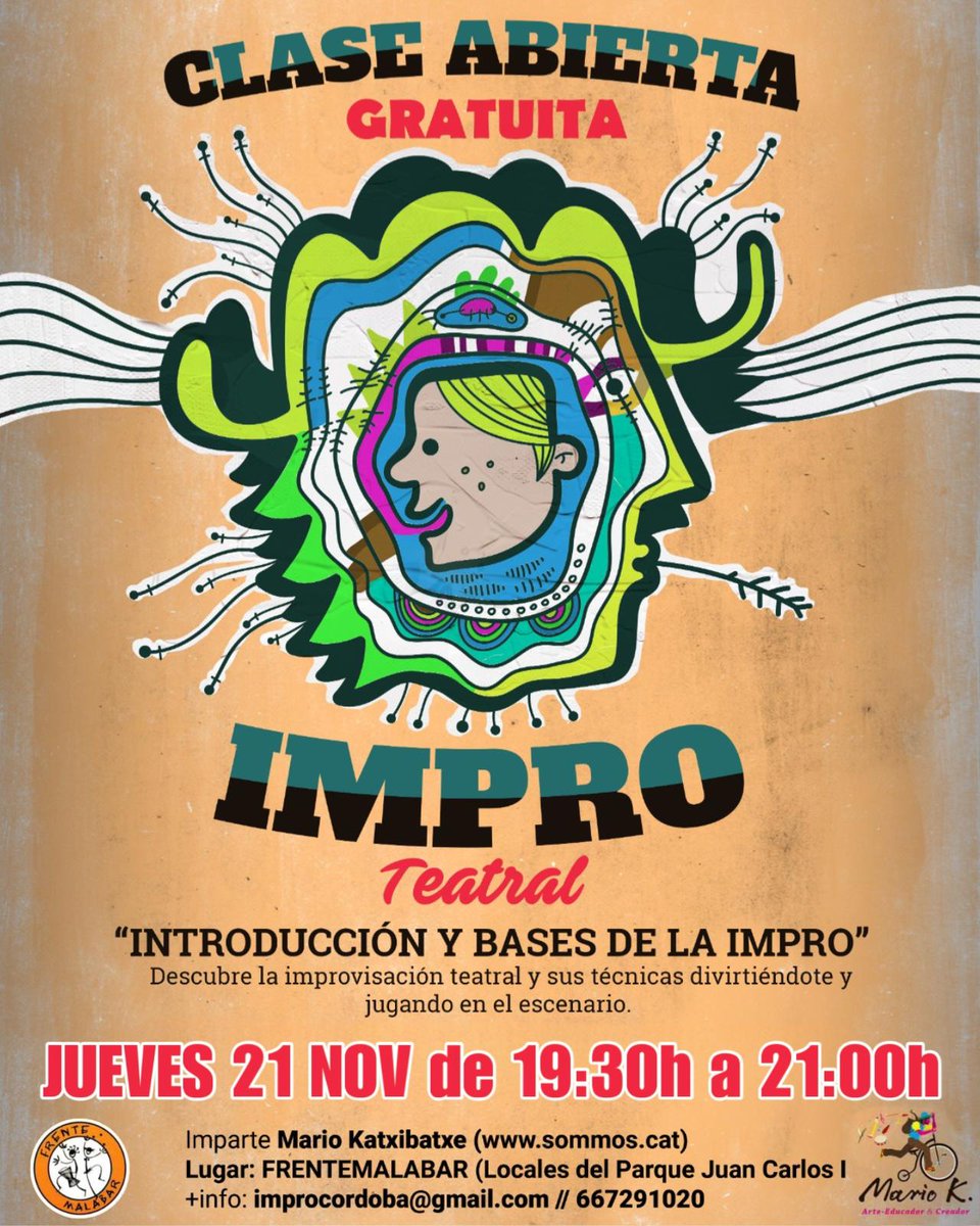 ¡Nueva fecha para el taller de improvisación!

Vuelve la IMPROVISACIÓN 🎭 al Frente Malabar con este Taller monográfico de @mariokatxibatxe 

El Taller es TOTALMENTE GRATIS, solo tienes que reservar tu plaza rellenando el siguiente formulario: forms.gle/ayrdXoNXuzyQKF…