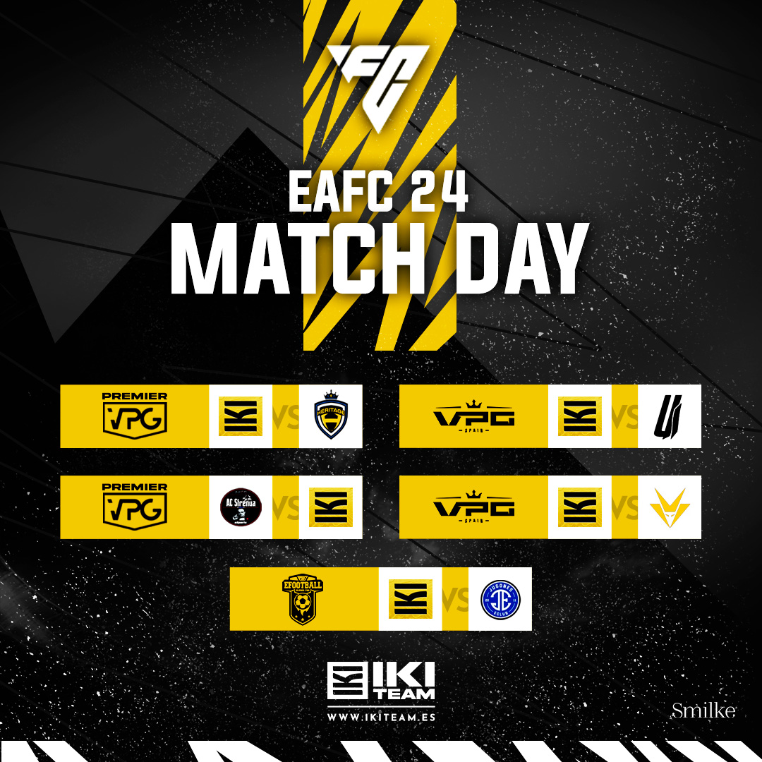 IKI Team (@ikiteam) on Twitter photo ⚽️𝐌𝐀𝐓𝐂𝐇 𝐃𝐀𝐘⚽️
🏆 <a href="/VPGEurope/">Virtual Pro Gaming | Europe</a> // Jornada 25
🆚 <a href="/HeritageFIFA/">Heritage</a> // ⏰ 21:45h
🏆 <a href="/VPGEurope/">Virtual Pro Gaming | Europe</a> // Jornada 26
🆚 <a href="/ACStrenua/">AC Strenua</a> // ⏰ 22:15h
🏆 <a href="/PLGeFootBall/">PLG España</a> // Jornada 5
🆚 <a href="/jugoneseclub/">JUGONES eCLUB</a> // ⏰ 22:40h
🏆 <a href="/VPG_Spain/">Virtual Pro Gaming España</a> // Jornada 1
🆚 @UltraInstinct_8 // ⏰ 23:00h
🏆 <a href="/VPG_Spain/">Virtual Pro Gaming España</a> // ⚽️𝐌𝐀𝐓𝐂𝐇 𝐃𝐀𝐘⚽️
🏆 <a href="/VPGEurope/">Virtual Pro Gaming | Europe</a> // Jornada 25
🆚 <a href="/HeritageFIFA/">Heritage</a> // ⏰ 21:45h
🏆 <a href="/VPGEurope/">Virtual Pro Gaming | Europe</a> // Jornada 26
🆚 <a href="/ACStrenua/">AC Strenua</a> // ⏰ 22:15h
🏆 <a href="/PLGeFootBall/">PLG España</a> // Jornada 5
🆚 <a href="/jugoneseclub/">JUGONES eCLUB</a> // ⏰ 22:40h
🏆 <a href="/VPG_Spain/">Virtual Pro Gaming España</a> // Jornada 1
🆚 @UltraInstinct_8 // ⏰ 23:00h
🏆 <a href="/VPG_Spain/">Virtual Pro Gaming España</a> //