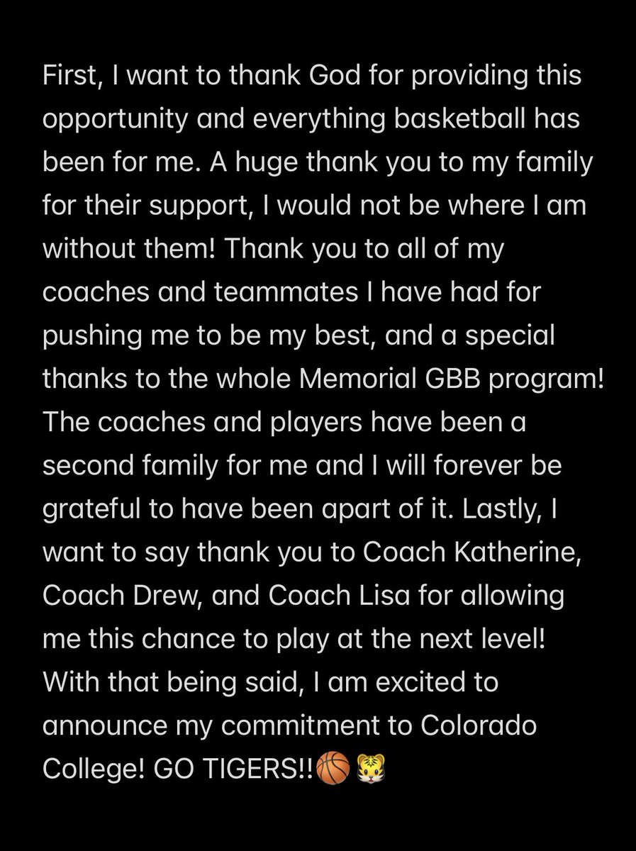 Go Tigers!🐯#committed 
<a href="/Coach_Peplinski/">Coach Pep</a> <a href="/OldAbeNation/">MHS Girls Basketball</a> <a href="/cc_wbb/">Colorado College WBB</a>