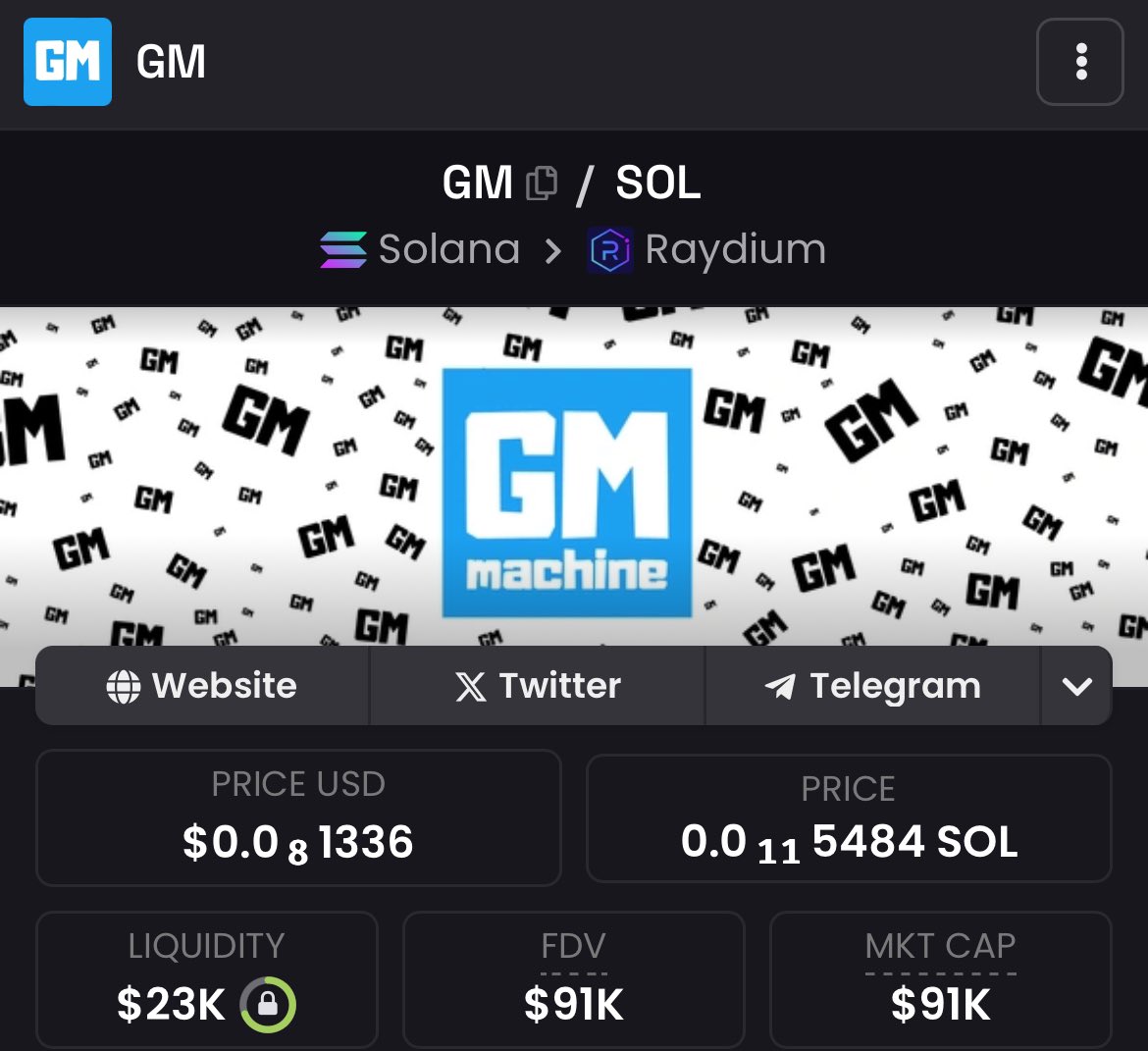 DEGENS RISE UP! 

$GM has just taken <a href="/dexscreener/">DEX Screener</a> by storm with our banner 💙

We’re here for good vibes, wild trades, and mornings that make legends!

Check it out, spread the energy, and remember: it’s always a good morning for $GM ☀️☕️

CA: