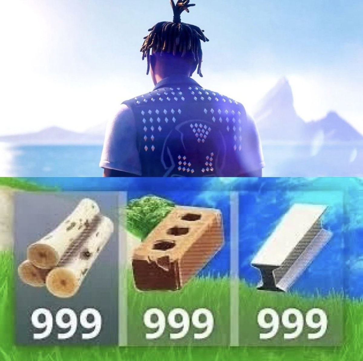 FNBRLeaks's tweet image. Should Fortnite put the mats back to 999 for the last week when Juice WRLD arrives in tribute to him? 🕊️