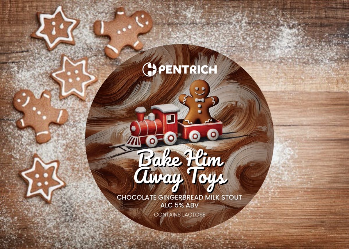 NEW CASK 🫚🍫 

We’ve got a new cask stout available from this week in the form of BAKE HIM AWAY TOYS - a Chocolate &amp; Gingerbread Milk Stout.

Fiery gingerbread notes are tamed by rich and indulgent chocolate flavours, in this Christmassy flavoured stout 🎄 

Cask only!