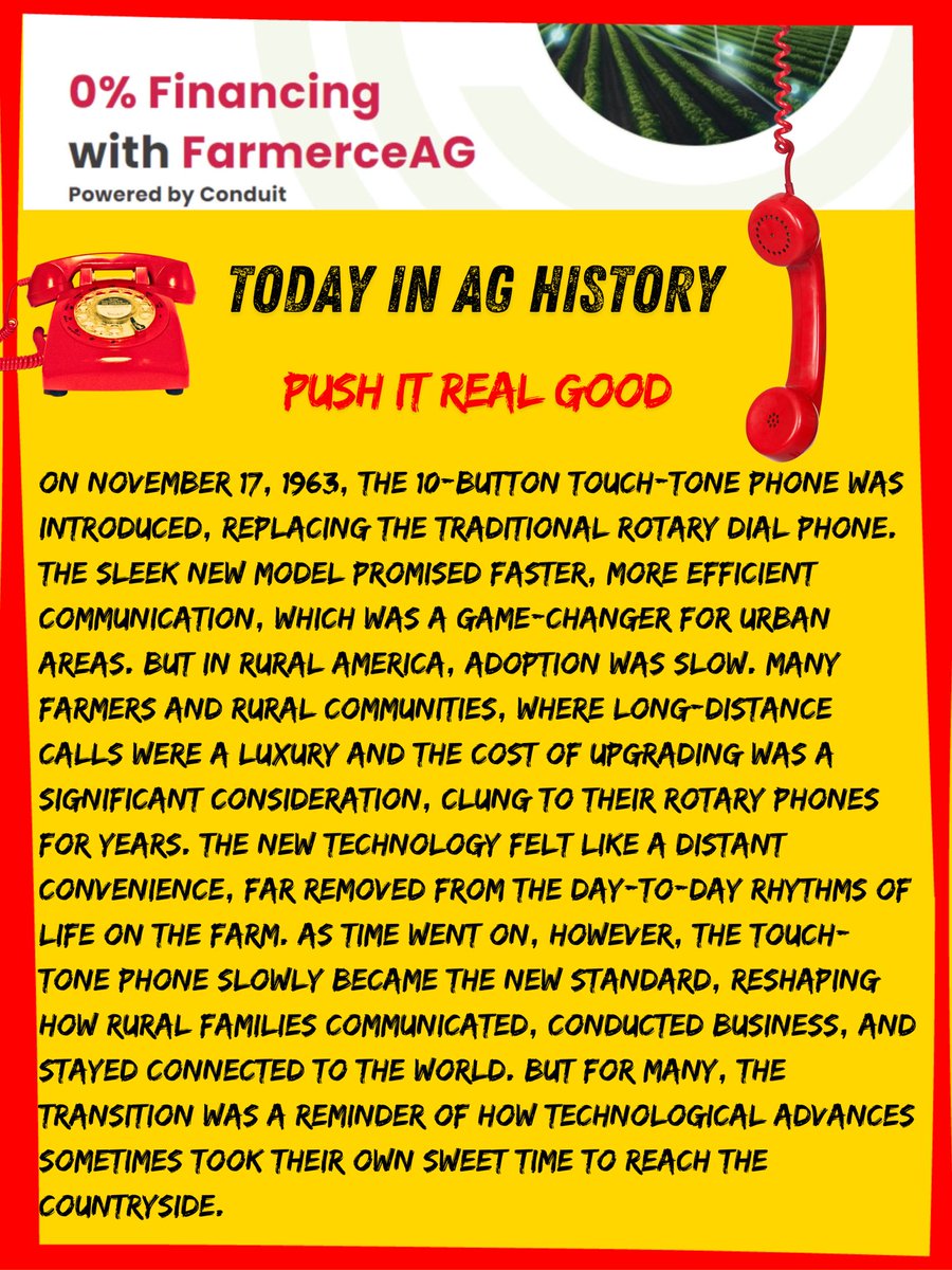 FarmerceAg's tweet photo. ✨Today in Ag History: Push it Real Good✨
#AgX #Phone #Rural #Partyline #Mondaymorning #corn #soybeans https://t.co/sDkC4lQ8dY