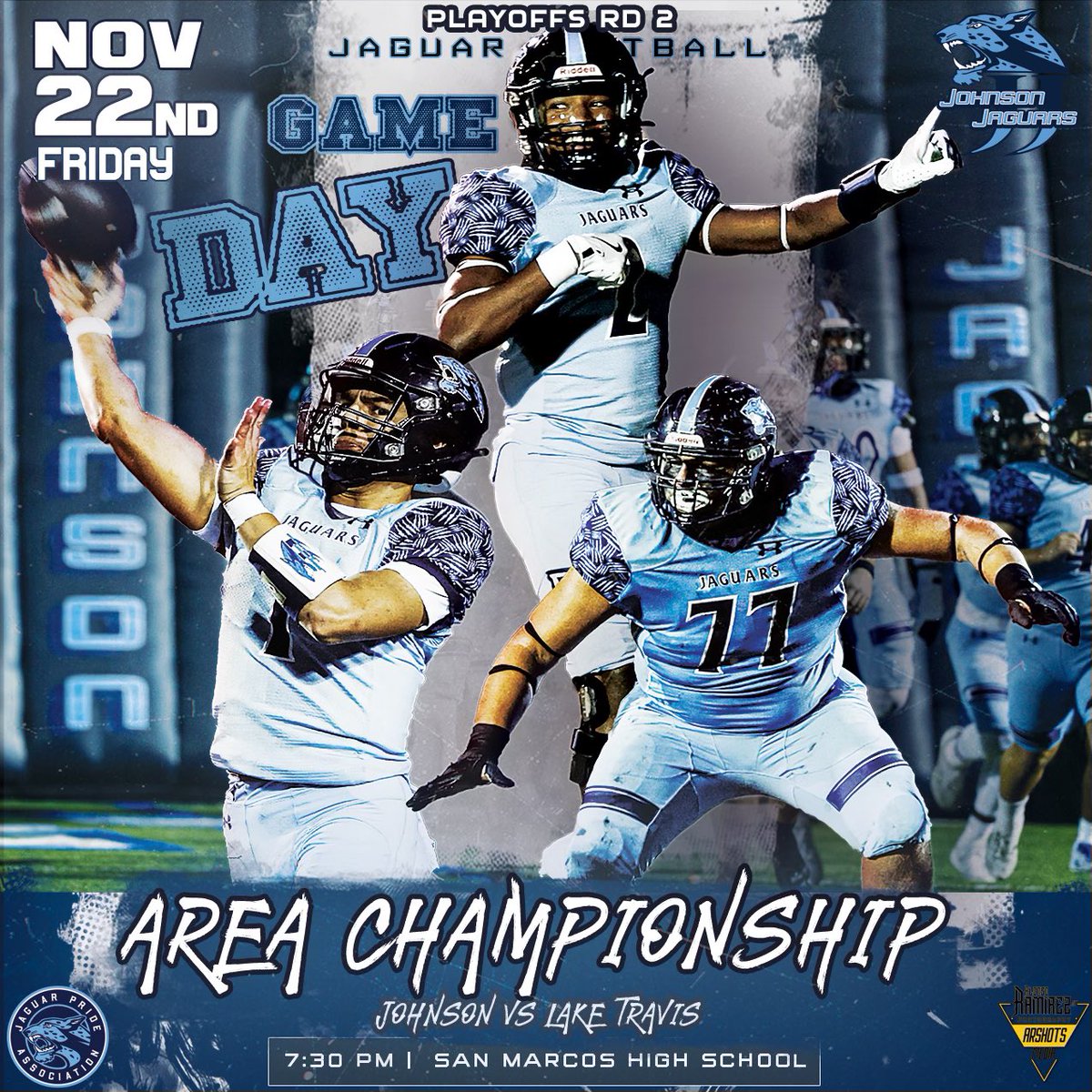 Johnson Football (@ctjfootball) on Twitter photo Round 2 Area Championship π#JaguarPride #NextStep24 #txhsfb <a href="/CTJohnsonHigh/">CTJHighSchool</a> <a href="/JPApride/">Jaguar Pride Association</a> <a href="/NeisdAthletics/">NEISD ATHLETICS</a> <a href="/dctf/">Dave Campbell's β TexasFootball.com</a> πΈ <a href="/arshots/">π°πππ·πΎππ Media</a>
π Friday Nov. 22, 2024
βοΈ 7:30 p.m.
π San Marcos H.S.
πΊ TBD Round 2 Area Championship π#JaguarPride #NextStep24 #txhsfb <a href="/CTJohnsonHigh/">CTJHighSchool</a> <a href="/JPApride/">Jaguar Pride Association</a> <a href="/NeisdAthletics/">NEISD ATHLETICS</a> <a href="/dctf/">Dave Campbell's β TexasFootball.com</a> πΈ <a href="/arshots/">π°πππ·πΎππ Media</a>
π Friday Nov. 22, 2024
βοΈ 7:30 p.m.
π San Marcos H.S.
πΊ TBD