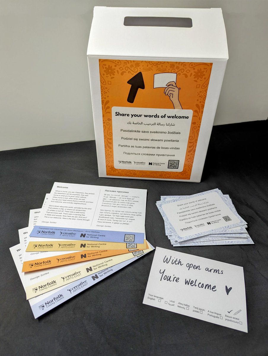 Creative Arts East (@creativartseast) on Twitter photo Launching this week at all 47 Norfolk Libraries! 🌍 In partnership with <a href="/NorfolkLibs/">Norfolk Libraries - Norfolk County Council</a>, we're excited to share a multi-lingual poetry project featuring acclaimed poets <a href="/george_szirtes/">George Szirtes</a> & <a href="/marjorielotfi/">Marjorie Lotfi</a> commissioned by <a href="/WritersCentre/">National Centre for Writing</a> 📗 Find out more 👇 tinyurl.com/nhdz6vkm Launching this week at all 47 Norfolk Libraries! 🌍 In partnership with <a href="/NorfolkLibs/">Norfolk Libraries - Norfolk County Council</a>, we're excited to share a multi-lingual poetry project featuring acclaimed poets <a href="/george_szirtes/">George Szirtes</a> & <a href="/marjorielotfi/">Marjorie Lotfi</a> commissioned by <a href="/WritersCentre/">National Centre for Writing</a> 📗 Find out more 👇 tinyurl.com/nhdz6vkm