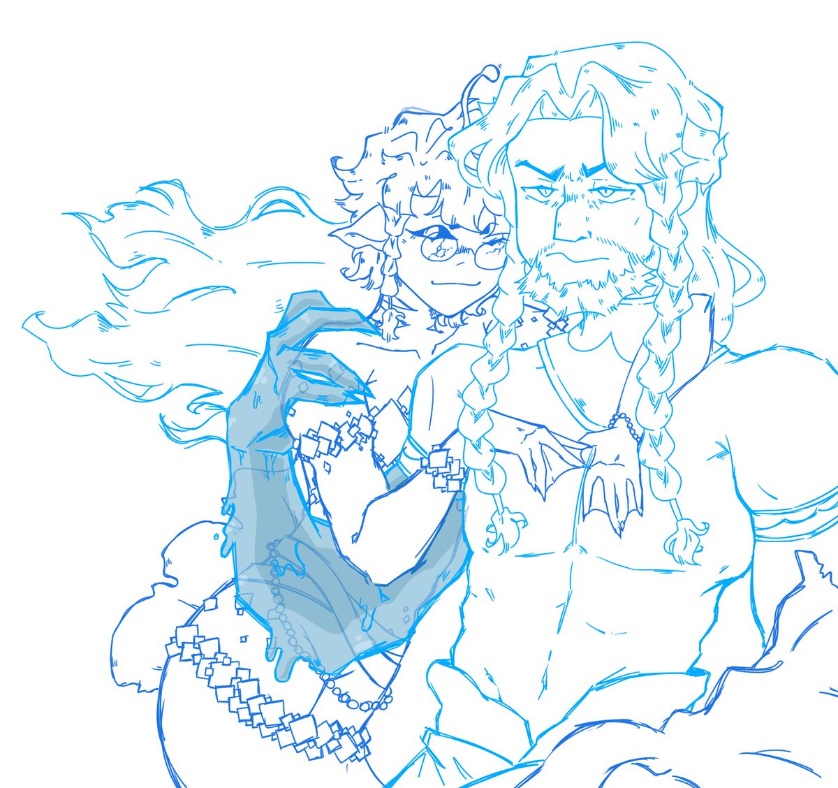 wolfgangyume's tweet photo. [ #epicthemusical #poseidonepic ] design so good i drew myself being yaoiful with him (design by @/IllustratorNeal !!) https://t.co/oKcyYYXuir
