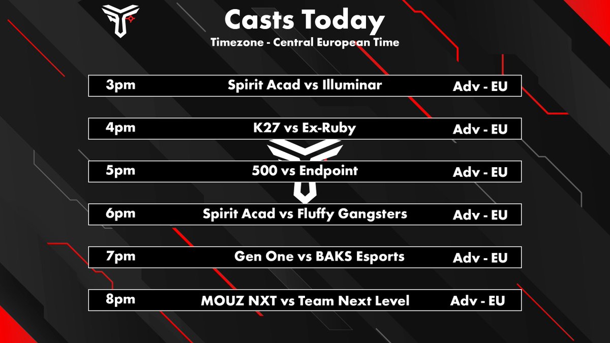 Trottah (@trottahcs) on Twitter photo Getting back into my casting ways with some banger #ESEA matches!
📺Stream: Twitch.tv/Trottah
<a href="/Team__Spirit/">Team Spirit CS2</a> Acad vs <a href="/illuminargaming/">Illuminar Gaming</a>
<a href="/K27_esports/">K27 Esports</a> vs Ex-Ruby
<a href="/500esports/">500</a> vs <a href="/TeamEndpoint/">Endpoint CeX</a>
<a href="/Team__Spirit/">Team Spirit CS2</a> Acad vs Fluffy Gansters
<a href="/GenOneEsports/">GenOne</a> vs <a href="/baks_esports/">BAKS ESPORTS</a>
<a href="/mousesports/">MOUZ</a> Getting back into my casting ways with some banger #ESEA matches!
📺Stream: Twitch.tv/Trottah
<a href="/Team__Spirit/">Team Spirit CS2</a> Acad vs <a href="/illuminargaming/">Illuminar Gaming</a>
<a href="/K27_esports/">K27 Esports</a> vs Ex-Ruby
<a href="/500esports/">500</a> vs <a href="/TeamEndpoint/">Endpoint CeX</a>
<a href="/Team__Spirit/">Team Spirit CS2</a> Acad vs Fluffy Gansters
<a href="/GenOneEsports/">GenOne</a> vs <a href="/baks_esports/">BAKS ESPORTS</a>
<a href="/mousesports/">MOUZ</a>