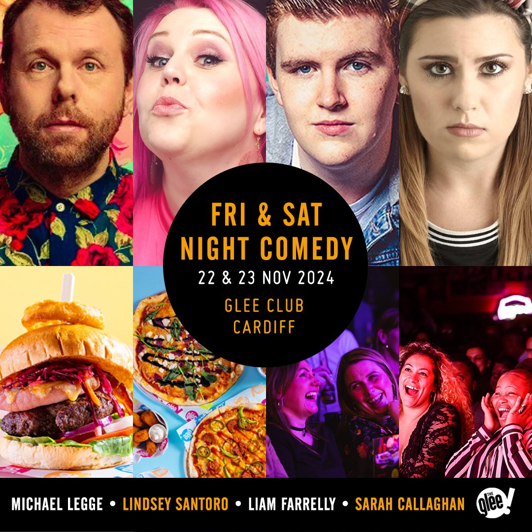 The Glee Club Cardiff (@gleeclubcardiff) on Twitter photo 📅 Friday & Saturday Night Comedy, featuring <a href="/michaellegge/">Michael Legge</a>, <a href="/LinzSantoro/">Lindsey Santoro</a>, <a href="/LiamFarrelly9/">Liam Farrelly</a> & <a href="/sarahecallaghan/">Sarah Callaghan</a>
Superb stand-up comedians and a great range of tasty food offerings
Tickets 🎫 bit.ly/CardiffWeekend… 📅 Friday & Saturday Night Comedy, featuring <a href="/michaellegge/">Michael Legge</a>, <a href="/LinzSantoro/">Lindsey Santoro</a>, <a href="/LiamFarrelly9/">Liam Farrelly</a> & <a href="/sarahecallaghan/">Sarah Callaghan</a>
Superb stand-up comedians and a great range of tasty food offerings
Tickets 🎫 bit.ly/CardiffWeekend…