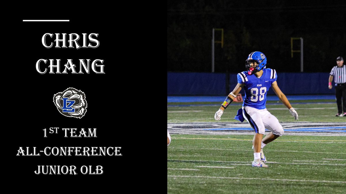 LZHS Football (@lzhsfootball) on Twitter photo CONGRATULATIONS to <a href="/ChrisChang48/">Christopher Chang</a> for being named 1st Team ALL-CONFERENCE in the NSC! CONGRATULATIONS to <a href="/ChrisChang48/">Christopher Chang</a> for being named 1st Team ALL-CONFERENCE in the NSC!