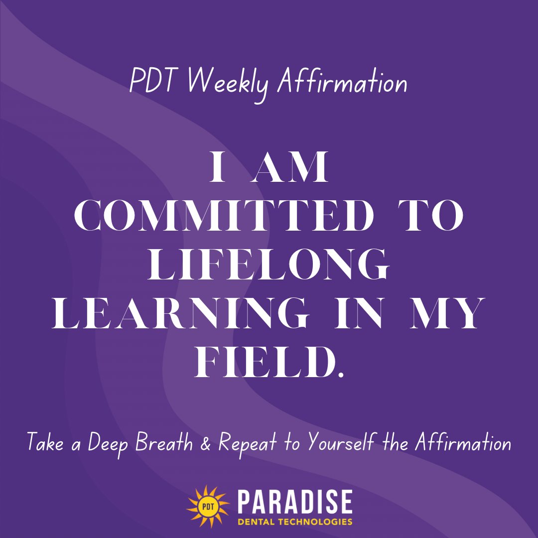 Start your week strong by repeating this affirmation to yourself and share this with any colleague that needs a boost!💜

#pdtdental #pdt #mentalhealth #mentalhealthmatters #hygiene #hygienist #dental #dentist