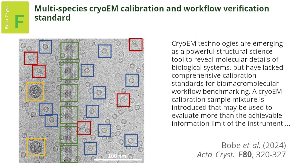 ActaCrystF's tweet image. Instead of trying to use one biomacromolecule as a one-size-fits-all calibration standard for #cryoem, creating optimized mixtures with relevant properties can be more robust and reliable. #CryoElectronMicroscopy #SingleParticleAnalysis #Benchmarking doi.org/10.1107/S20532…