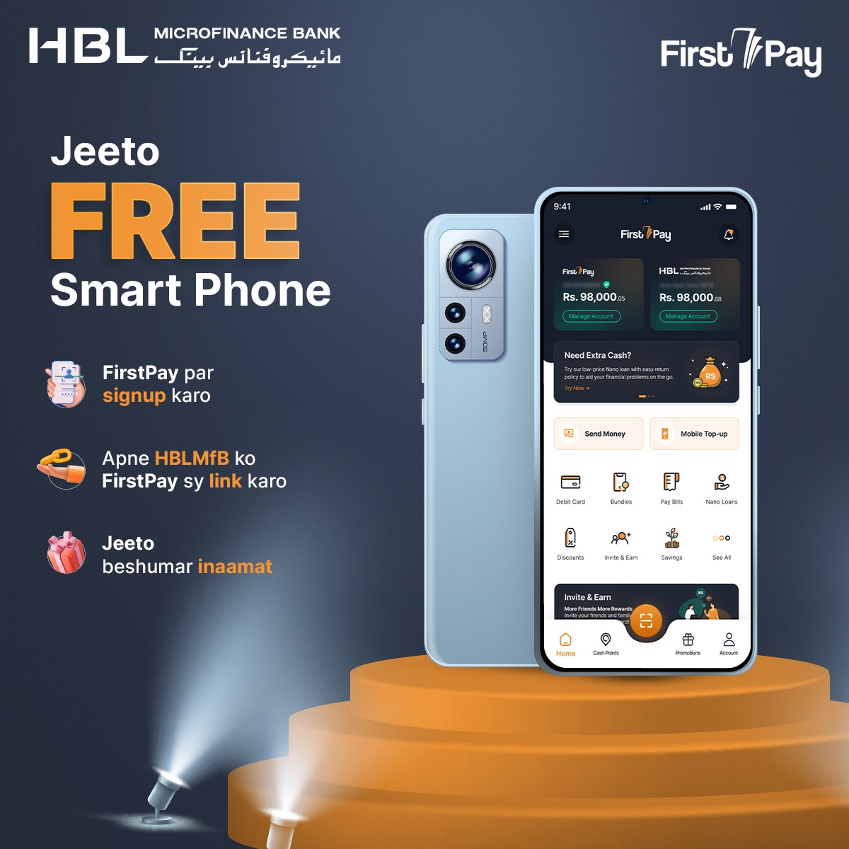 HBLMfBDigital's tweet image. Get a chance to win a brand-new smartphone! Link your HBLMfB account with FirstPay and sign up to win an exclusive, cutting-edge device.
Stay connected and enjoy every moment! 

Download Now:
onelink.to/hblmfbfp

#HBLMfB #FirstPay #OneApp #DigitalWallet