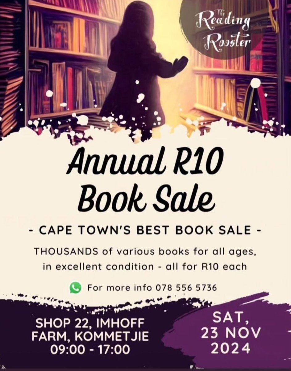 For the book worms 📚🐛 Get any book for R10 only <a href="/ImhoffFarm/">Imhoff Farm</a> - Saturday, 23 Nov