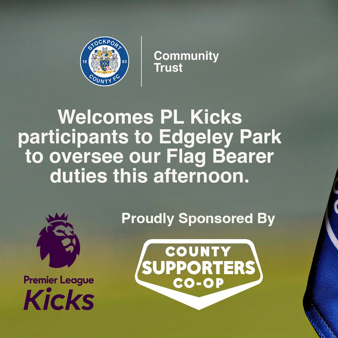 ⚽ Youngsters from our Kicks programme (funded by <a href="/premierleague/">Premier League</a> through the Premier League Charitable Fund) were appointed as flag-bearers for County v Wrexham

💙 They all did a fabulous job welcoming players onto the pitch

🙌🏽Thanks to <a href="/SCFCSuppCoop/">Stockport County Supporters Cooperative</a> for their continued support