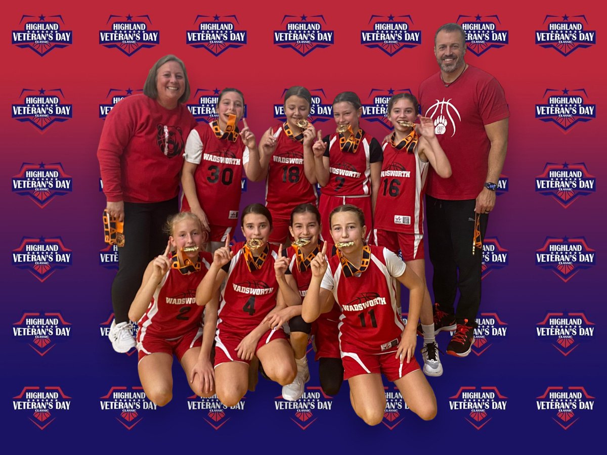 Ohio_Basketball's tweet photo. Highland Veterans Day Classic, 6th-grade girls gold division champs, Wadsworth! #ohiobasketball #veteransday #youthbasketball #highlandveteransdayclassic @whsgrizzlies https://t.co/1yGO6SGRc9