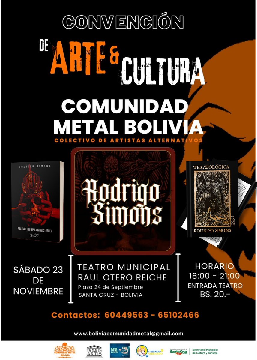 Este sábado 23 están invitados a participar del conversatorio sobre literatura y metal. Casa de la Cultura, desde las 18hrs.
Gracias por su asistencia.