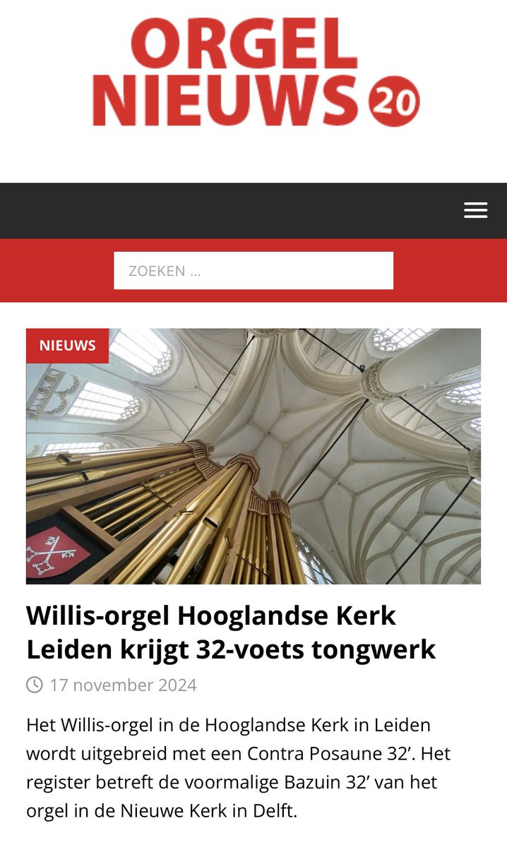 SCOL Leiden (@scolleiden) on Twitter photo Uitbreiding #willisorganhooglandsekerk in het (orgel)nieuws.
Thanks @orgelnieuws
orgelnieuws.nl
#scolleiden <a href="/orgelvriend/">De Orgelvriend</a> <a href="/_cathedralmusic/">Cathedral Music Trust</a> Uitbreiding #willisorganhooglandsekerk in het (orgel)nieuws.
Thanks @orgelnieuws
orgelnieuws.nl
#scolleiden <a href="/orgelvriend/">De Orgelvriend</a> <a href="/_cathedralmusic/">Cathedral Music Trust</a>