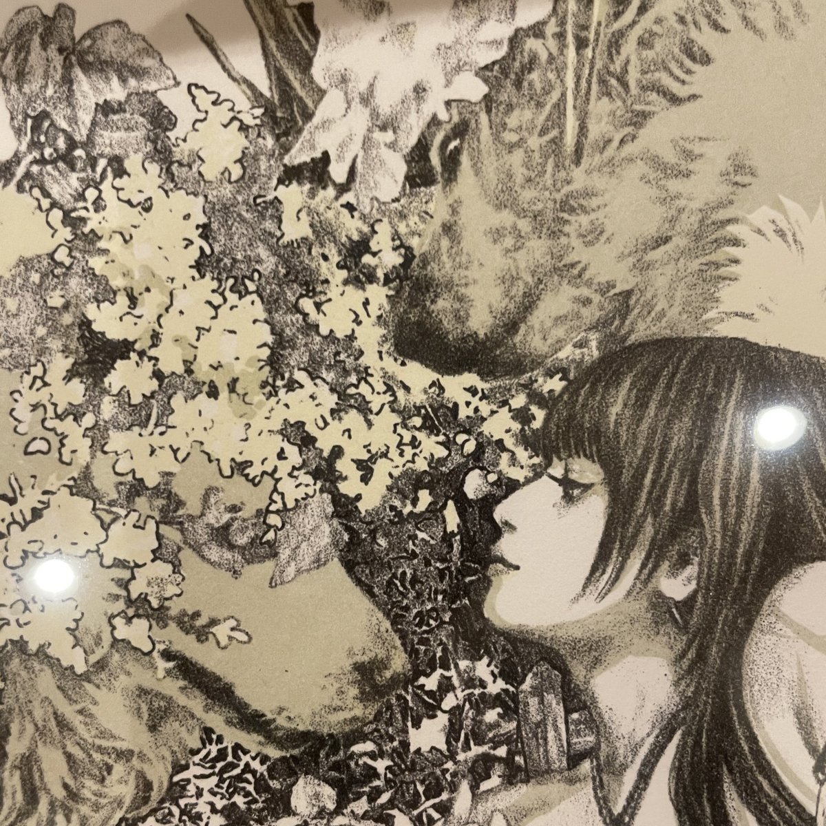 「『wreathe』2021 ed.23 リトグラフ  魂が巡ってまた会えるように」|石川真衣/版画家のイラスト