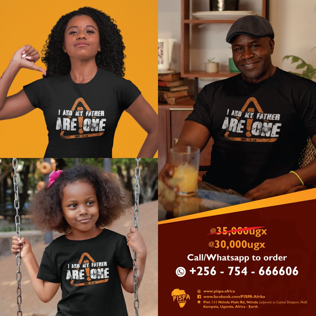 doraforchrist's tweet image. "I AND MY FATHER ARE ONE" – John 10:30

Now available at just 30,000 UGX (Discounted Price!)

📞 Call/WhatsApp: +256-754-666606
🚚 Deliveries available anywhere at a small fee!

👕 Limited stock – Get yours NOW!

#PispaAfrika #IandMyFatherAreOne.