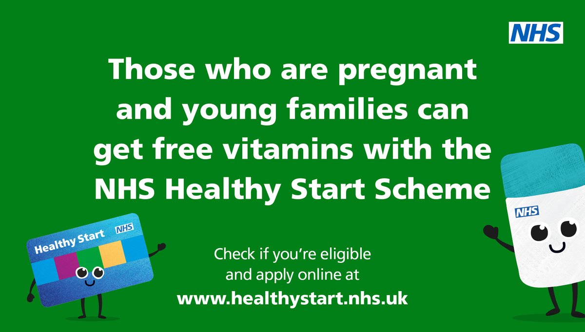 Did you know that if you are pregnant or have a child under four and have a Healthy Start card you can collect free vitamins for you and your child from all of the local Family Hubs across County Durham? FMI visit healthystart.nhs.uk/getting-vitami…