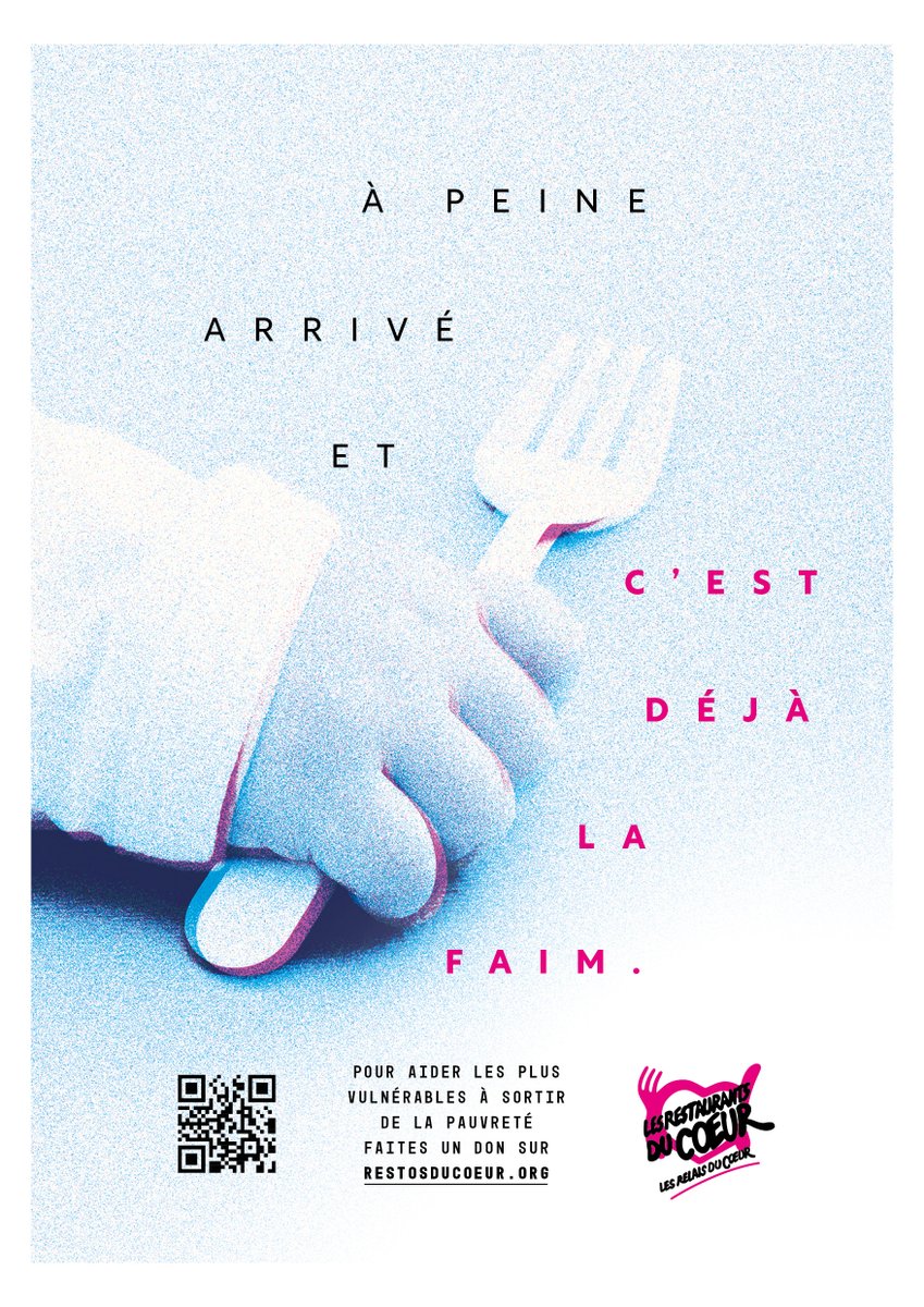 Mardi 19 novembre, les Restos du Cœur lancent leur 40e campagne.

En 2023/2024, nous avons accueilli 128 000 bébés.  Luttons pour que la pauvreté ne soit pas une fatalité.  

Merci à l'@agencechange