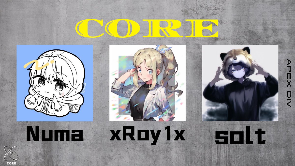 Core_esport's tweet photo. 【加入報告】
Core - #APEXLEGENDS
NEW ROSTER
@xRoy1xfps (Roy)
@noob_troll_aim (Numa)
@solt_ttv(solt)
が11月18日よりCore APEX部門に加入し11月23日 24日 25日 に行われるBLGS # 3に挑みます。
応援よろしくお願いします🙌📷 #COREWIN https://t.co/tUDO1MU4G4