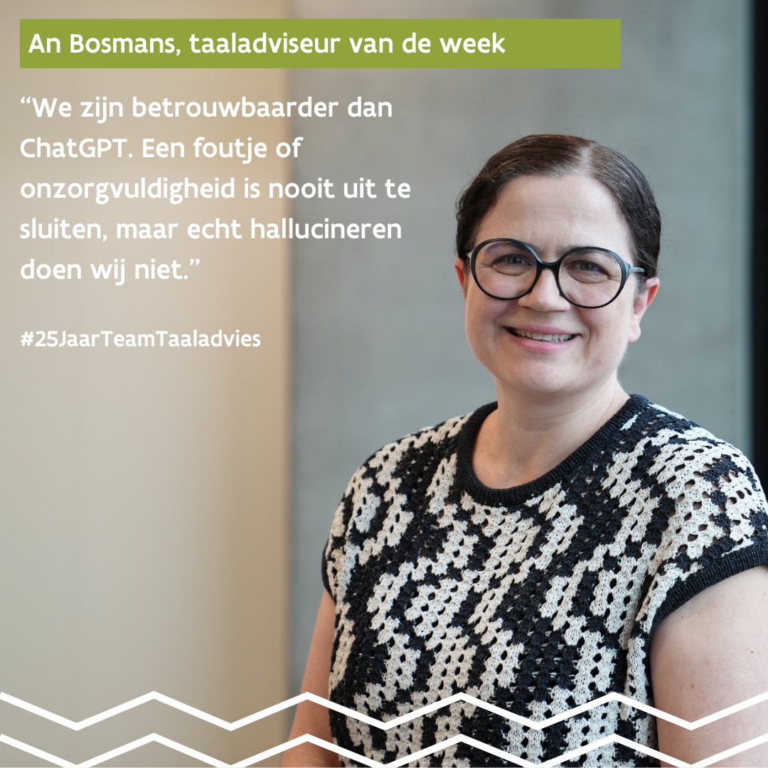 An Bosmans vertelt hoe de bescheiden Team Taaladvies-website van 25 jaar geleden is uitgegroeid tot een betrouwbaar baken voor advies over de Nederlandse taal. Lees het interview op onze website: vlaanderen.be/team-taaladvie….  #25JaarTeamTaaladvies