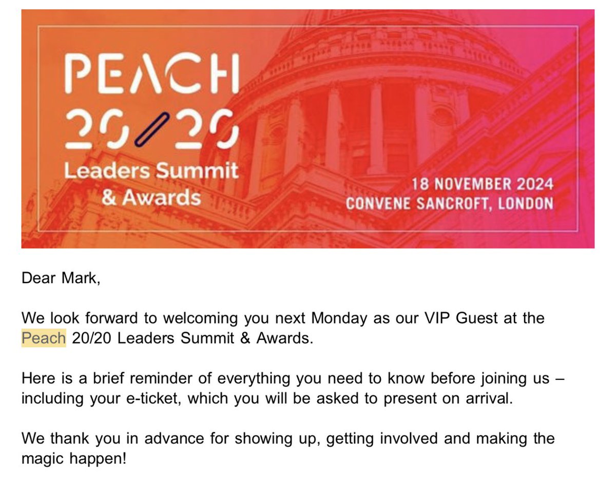 Who is going to Peach2020 today / tonight? See you there! Thanks to Peter Martin Christine Martin and the Peach team for all their hard work in advance 🎉🎉🎉 #peach2020