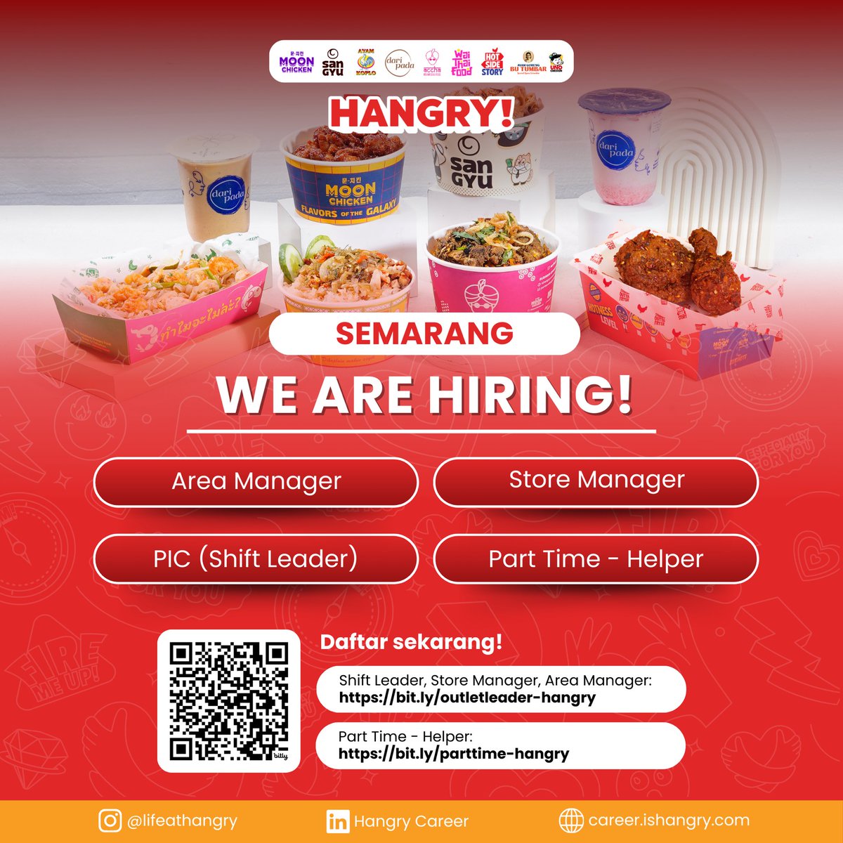 lokersemarangid's tweet image. WE ARE HIRING!

Helper: bit.ly/parttime-hangry
Shift Leader &amp;amp; Store Manager: bit.ly/outletleader-h… 

Informasi lebih lanjut tentang Hangry:
Instagram: @lifeathangry
email: Recruitmentops@ishangry.com 

#karir #loker #infoloker #lowongan #lowongankerja  #lowongansemarang