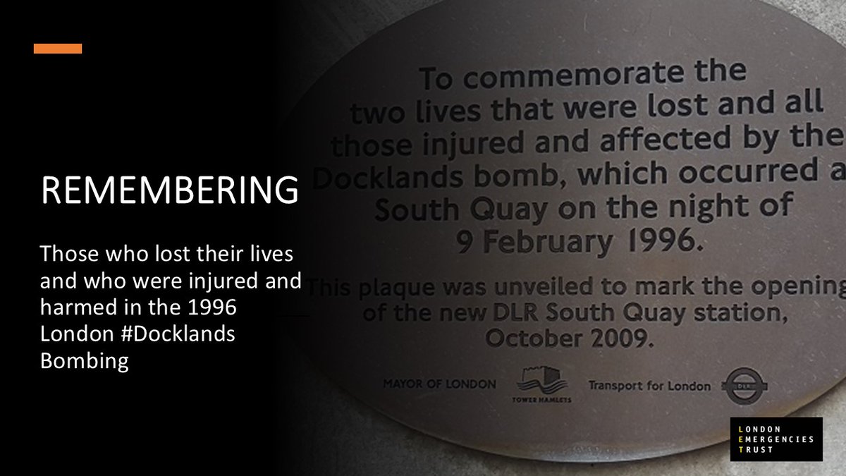 Remembering the 1996 London #Docklands bombing bit.ly/30Opx4r