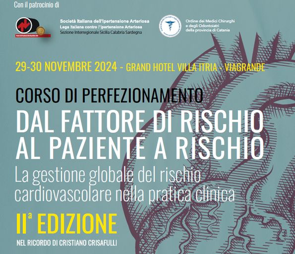 Il corso di perfezionamento “Dal fattore di rischio al paziente a rischio – la gestione globale del rischio cardiovascolare nella pratica clinica” si svolgerà a Viagrande (CT) il 29-30 novembre 2024.
siia.it/aggiornamento-…