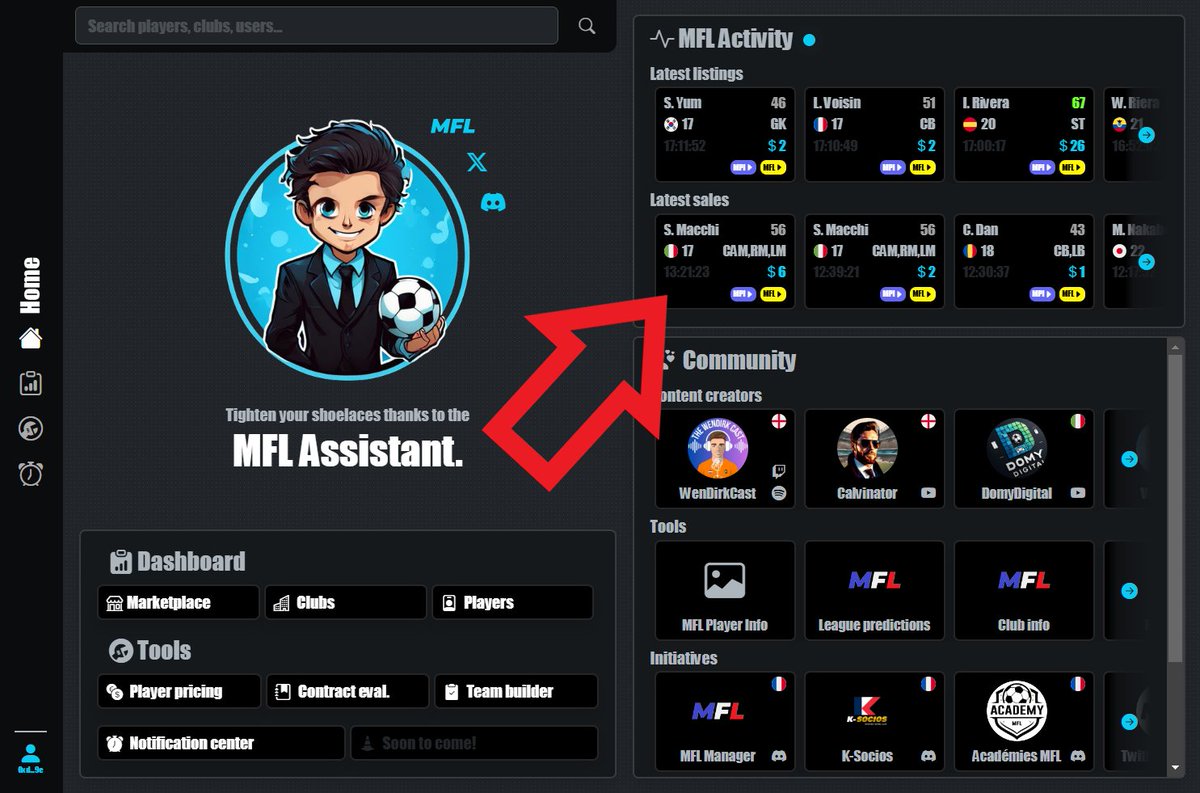 Alexis_MFL's tweet image. 🚀 Screener Improvement Alert! 🚀

The Home Page &amp;amp; Marketplace Dashboard just got better! 🎉

Link: mfl-assistant.com/dash/marketpla…

Listings &amp;amp; Sales are now LIVE and auto-updated. Perfect for real-time screening—no more refreshes, just seamless tracking.

#MFL #EfficientAgent