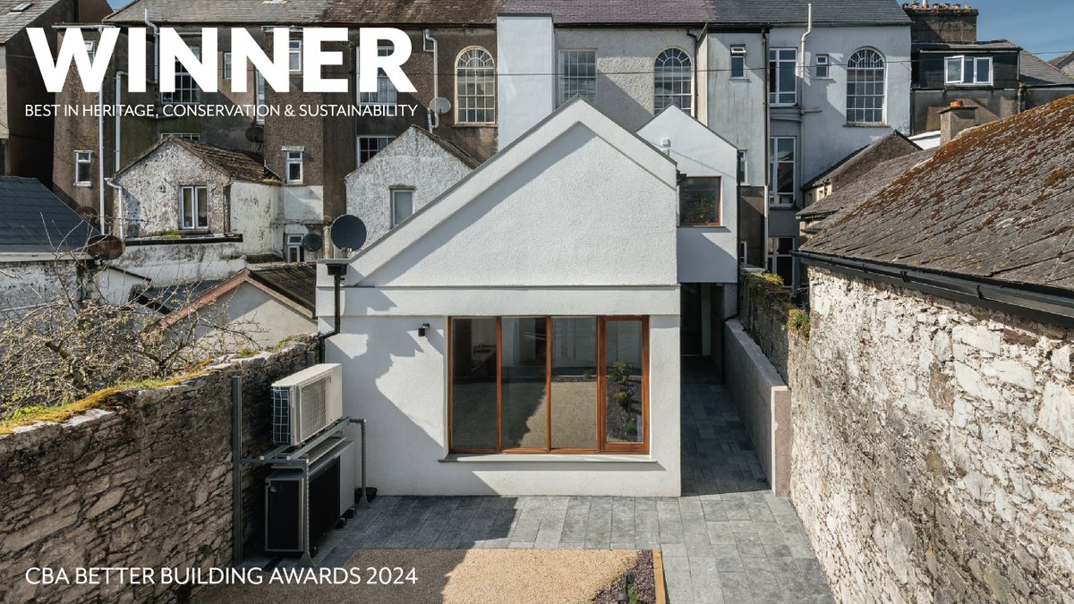 We're delighted to have won the award for Best in Heritage, Conservation &amp; Sustainability Awards at the CBA Better Building Awards on Friday. We were also nominated in the same category for the MTU School of Art, 46 Grand Parade. Congratulations to everyone involved.