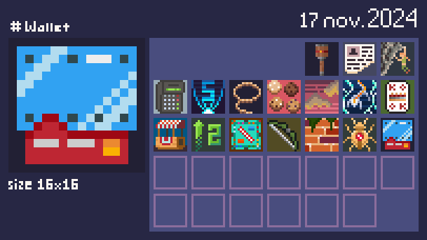 kaslipko's tweet photo. @Pixel_Dailies #pixel_dailies #pixelart #wallet #aseprite #16x16
When do I get sponsored? https://t.co/FO5ou01OIM