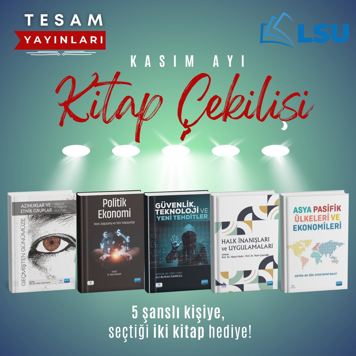 tesamyayinlari's tweet photo. TESAM Yayınları Özel Seri’den Kasım Ayı Hediye Kitap Çekilişi 💫

📚 Kıymetli takipçilerimiz, 5 takipçimize bu özel seriden seçtiği 2 kitabı hediye ediyoruz!

📌Katılmak için: Beğen, retweet yap, takip et!

#kitapçekilişi #çekiliş https://t.co/uAUkKUMGxY